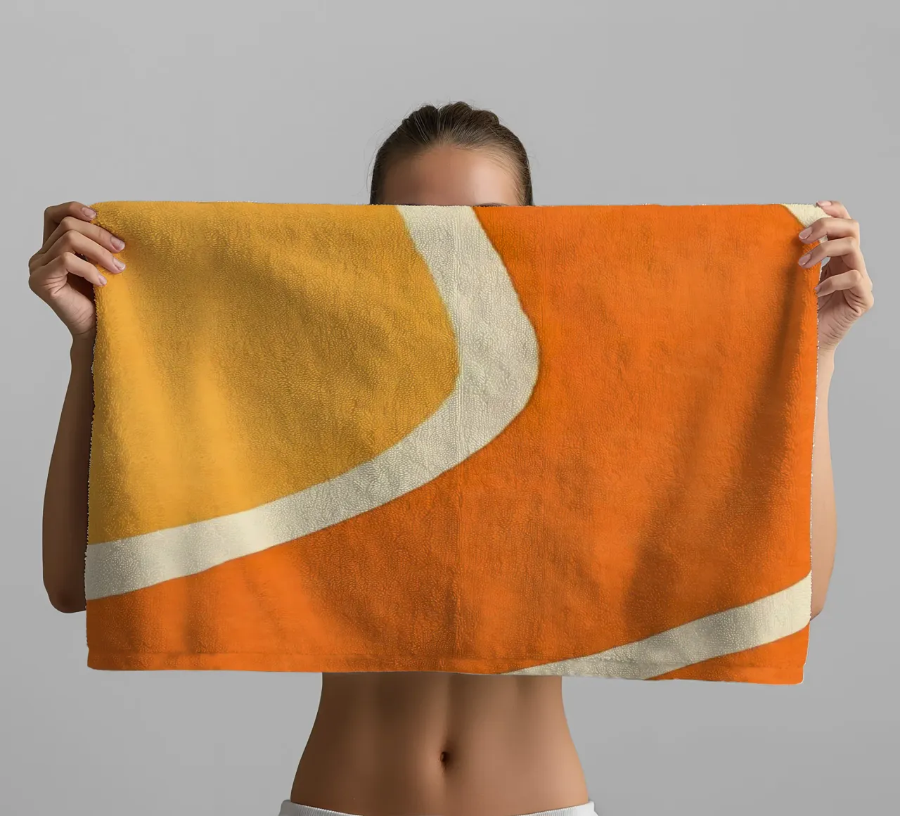 Forme e forme a blocchi di colore retrò Boho Arancione Mandarino asciugamano da bagno da Andrea Haase Modern Home