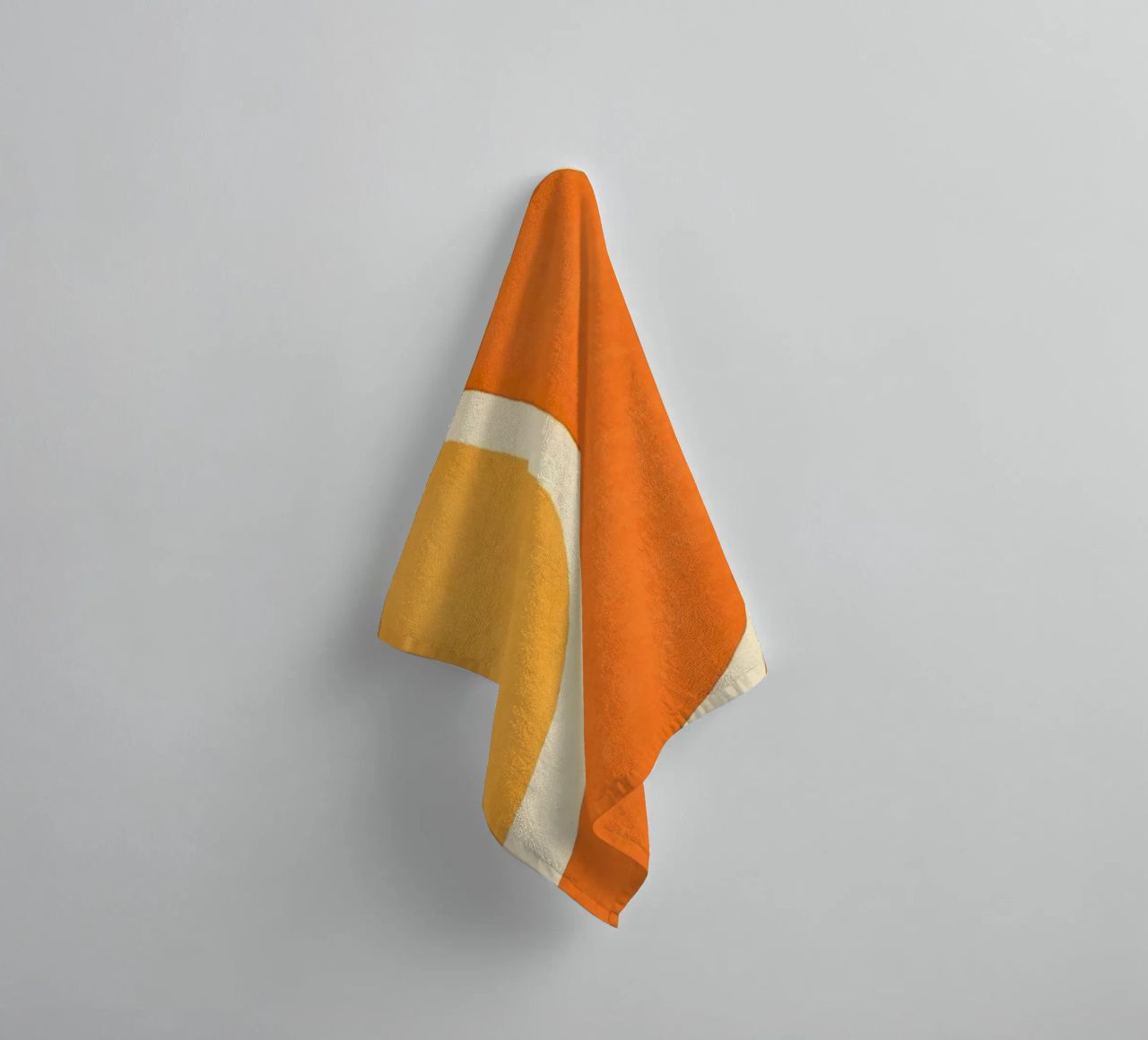 Retro Boho Color Block Shapes And Forms Orange Tangerine towel by Andrea Haase Modern Home