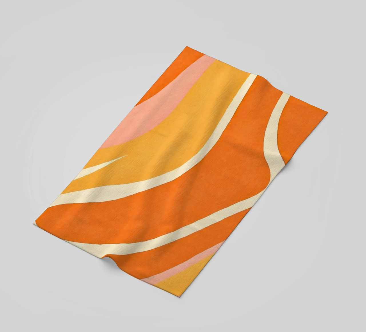 Retro Boho Color Block Shapes And Forms Orange Tangerine beach towel by Andrea Haase Modern Home