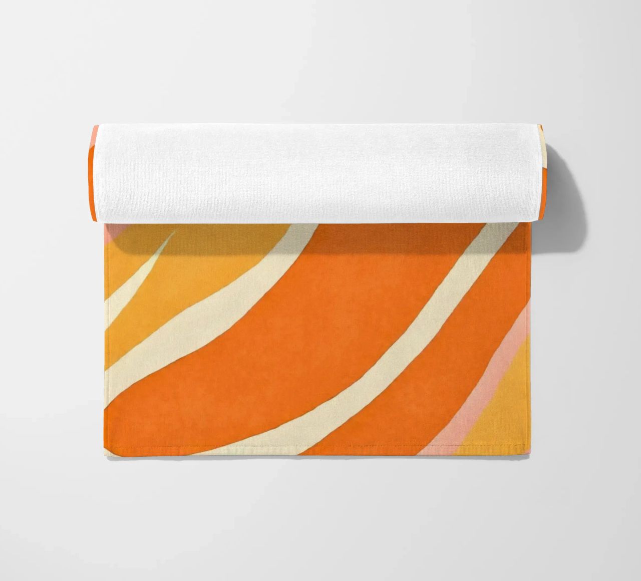 Retro Boho Color Block Shapes And Forms Orange Tangerine beach towel by Andrea Haase Modern Home