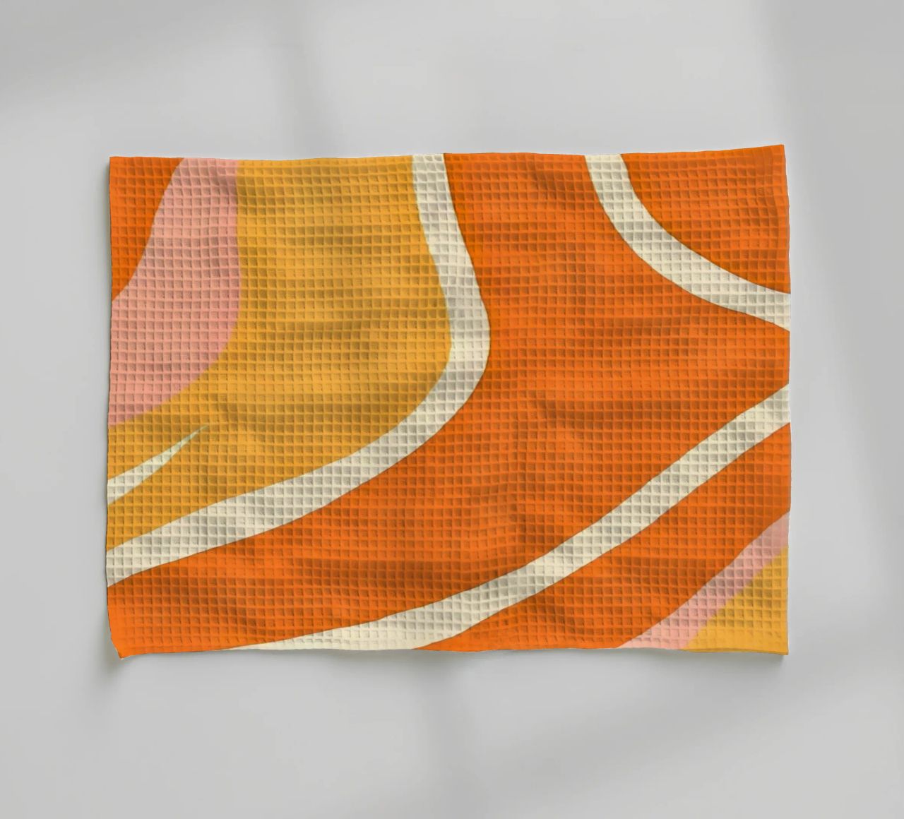 Retro Boho Color Block Shapes And Forms Orange Tangerine torchon de Andrea Haase Modern Home