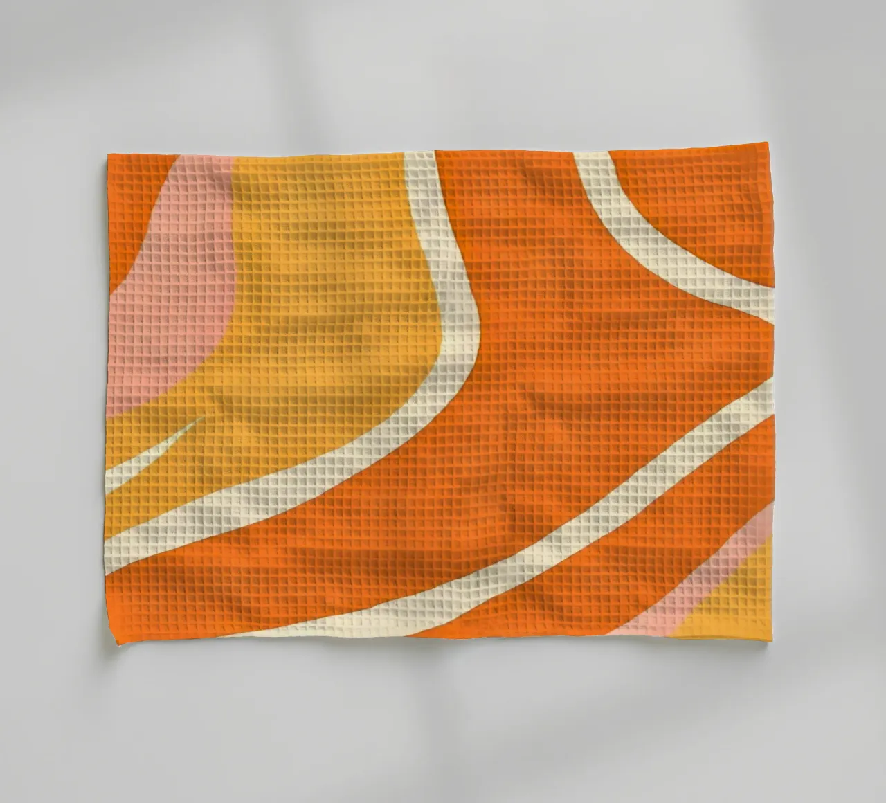 Retro Boho Color Block Shapes And Forms Orange Tangerine torchon de Andrea Haase Modern Home