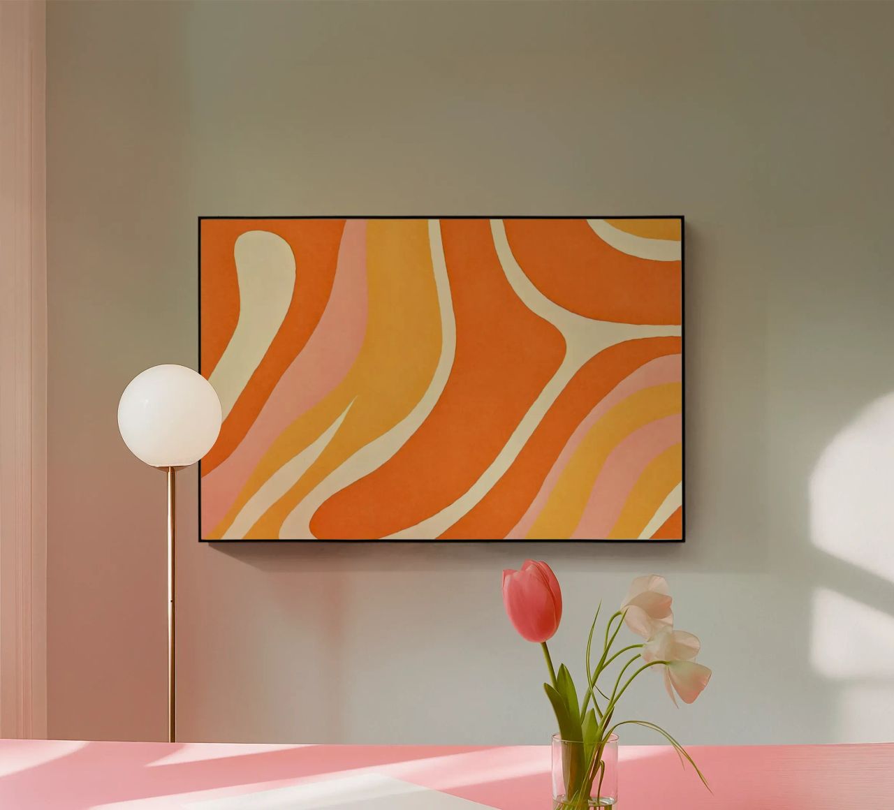 Retro Boho Color Block Shapes And Forms Orange Tangerine plexiglas de Andrea Haase Modern Home