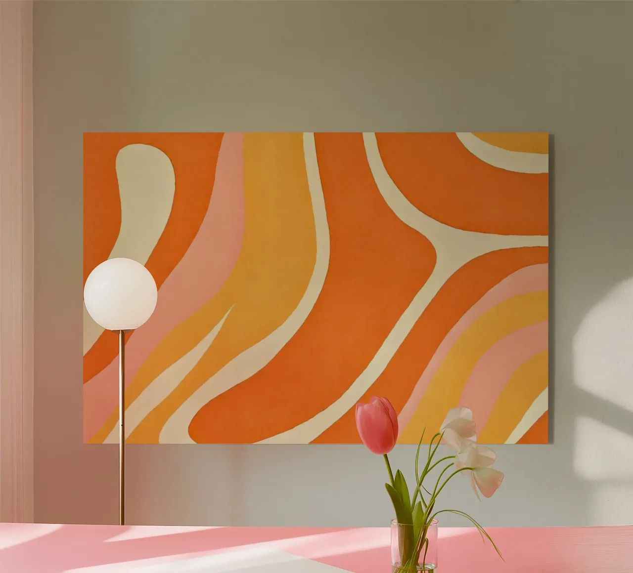 Retro Boho Color Block Shapes And Forms Orange Tangerine plexiglas de Andrea Haase Modern Home