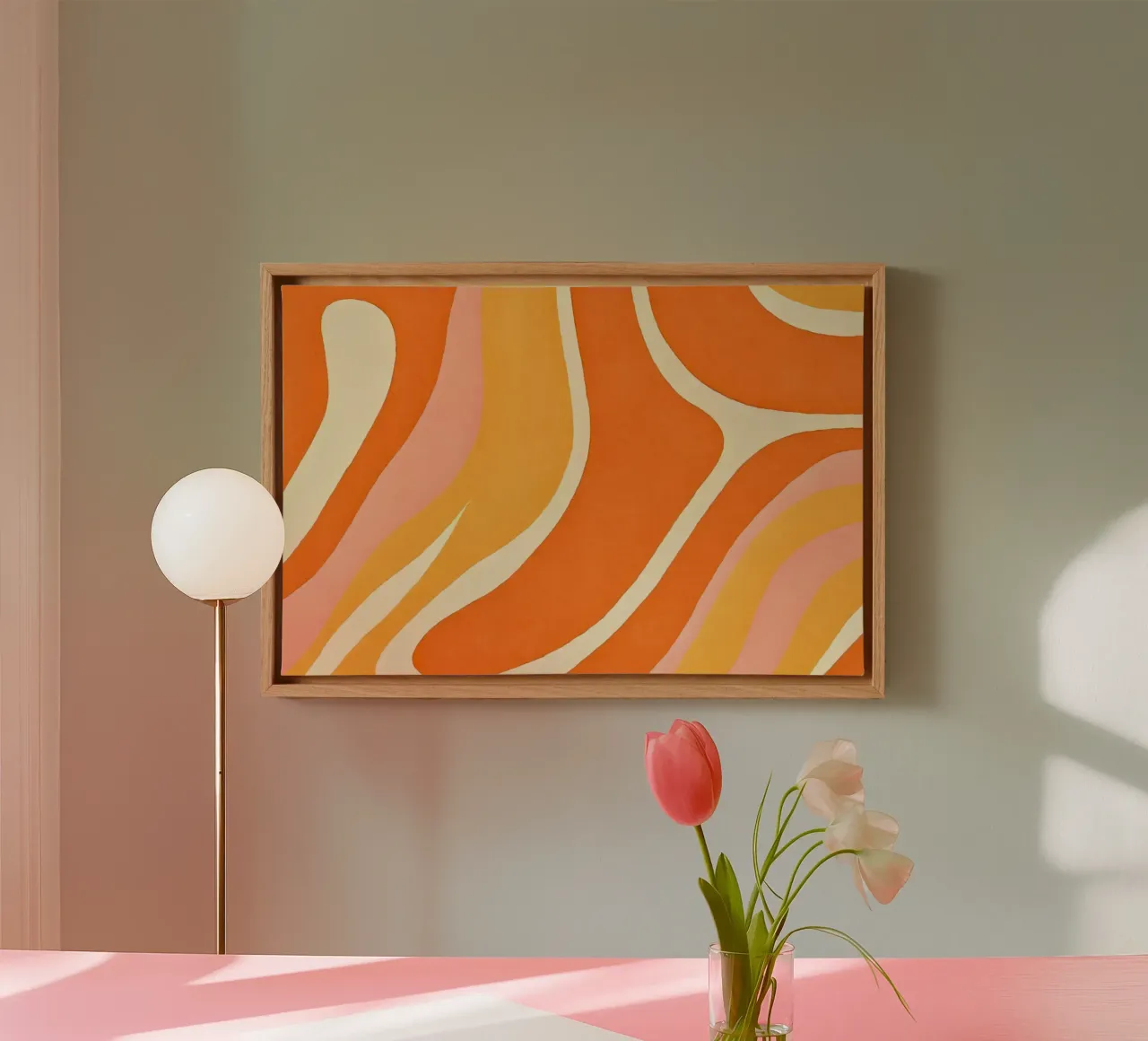 Retro Boho Color Block Shapes And Forms Orange Tangerine toile de Andrea Haase Modern Home