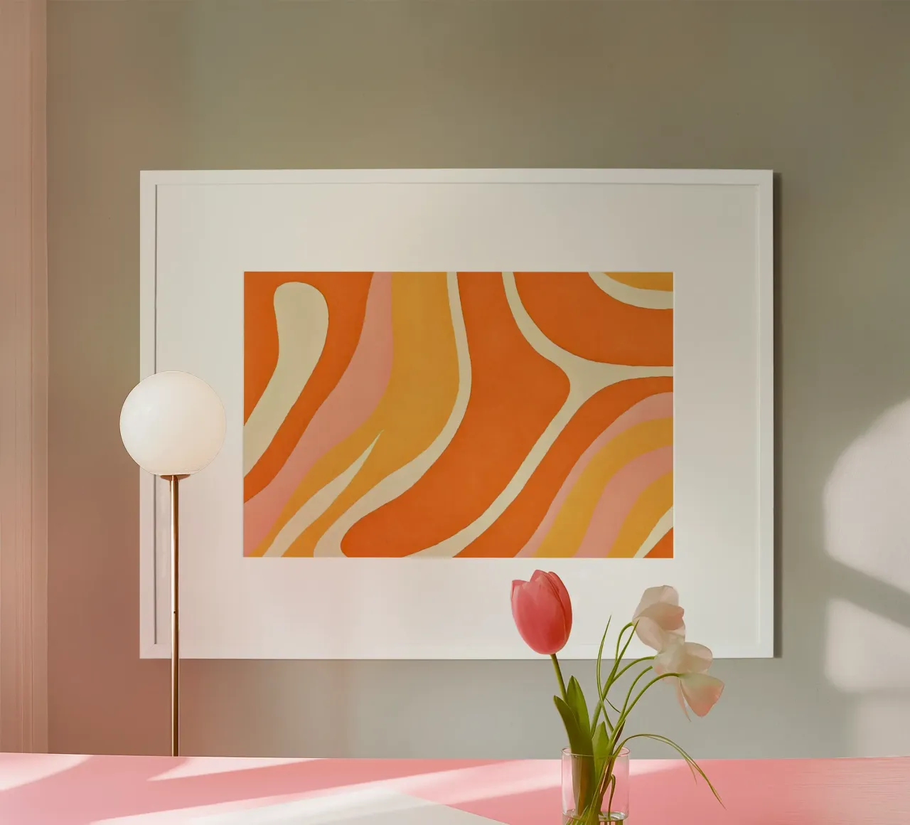 Retro Boho Color Block Shapes And Forms Orange Tangerine poster de Andrea Haase Modern Home