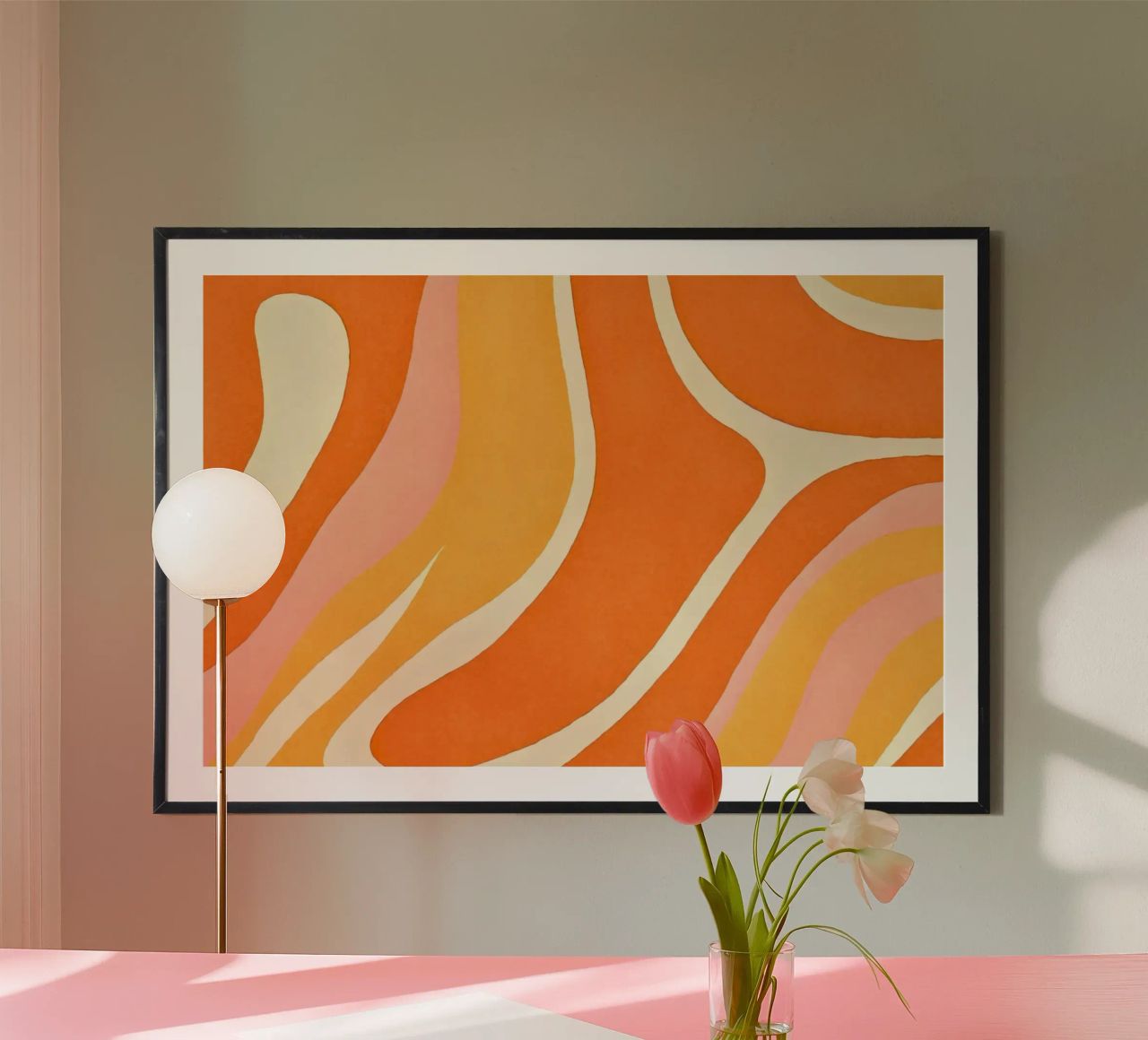 Retro Boho Color Block Shapes And Forms Orange Tangerine hahnemühle by Andrea Haase Modern Home