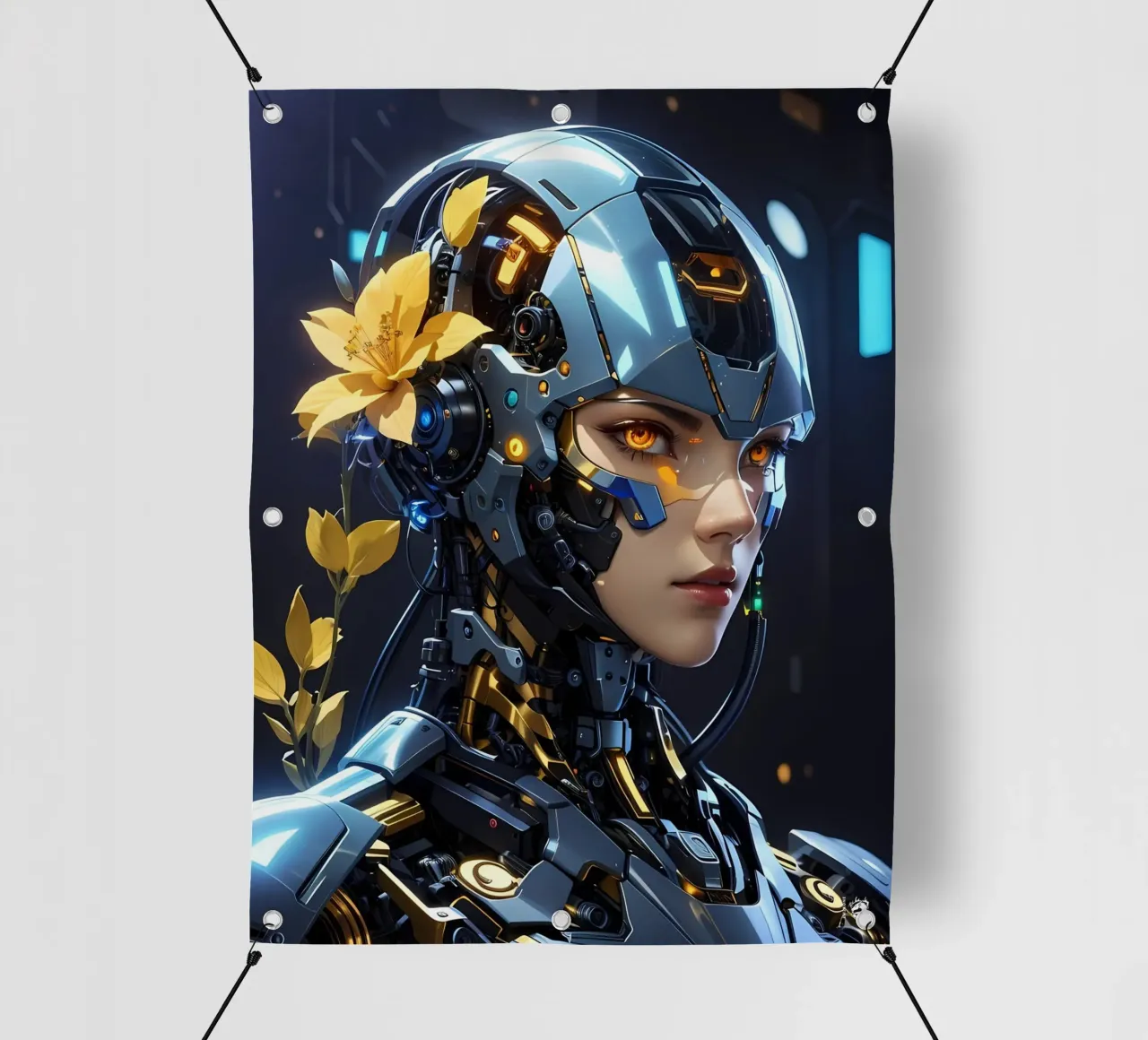 Donna Cyborg Fiori telo in pvc da LM2KONE