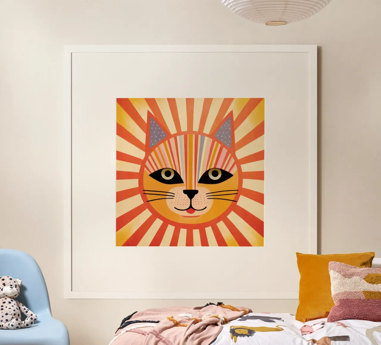 Gatto carino ad acquerello poster con telaio in alluminio da Andrea Haase Modern Home