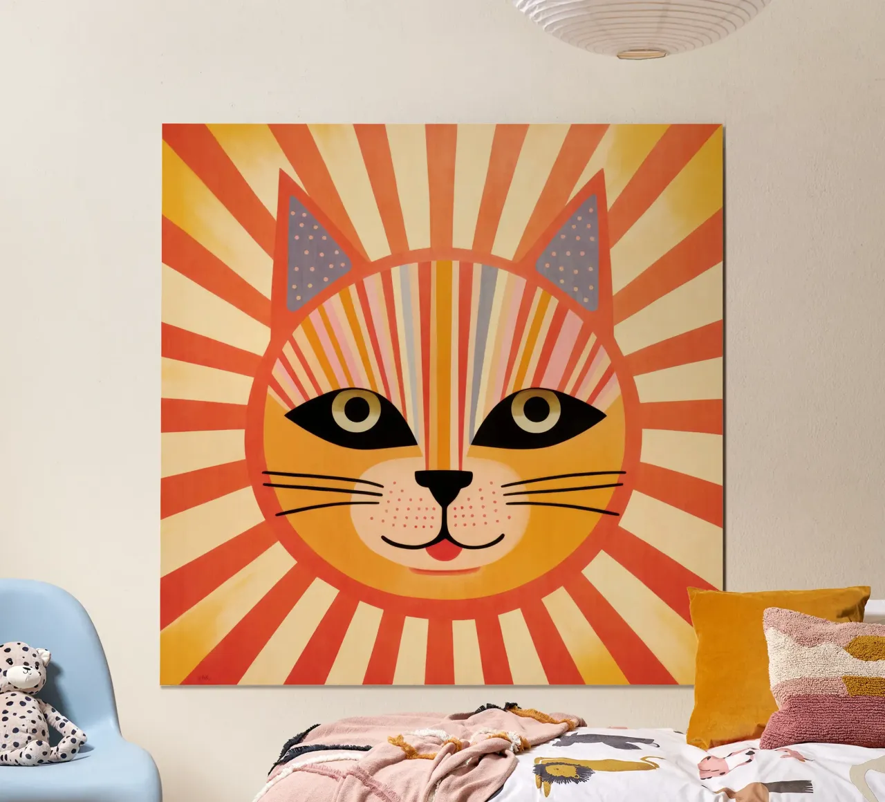 Gatto carino ad acquerello poster con telaio in alluminio da Andrea Haase Modern Home