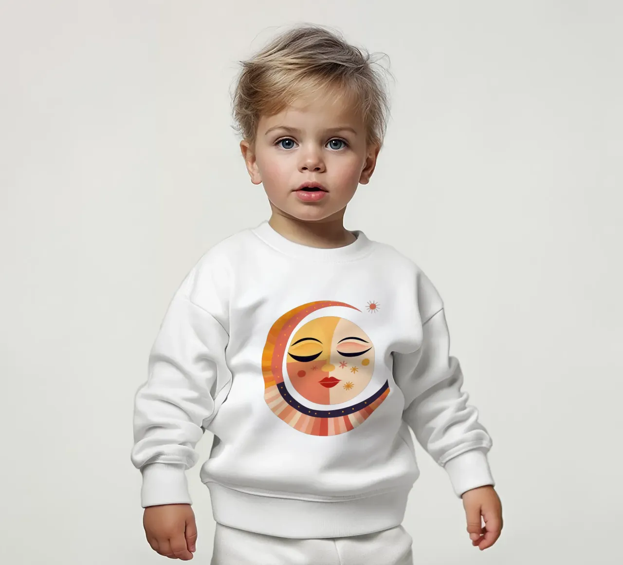 Whimsical Sun And Moon Face baby sweatshirt by Andrea Haase Modern Home