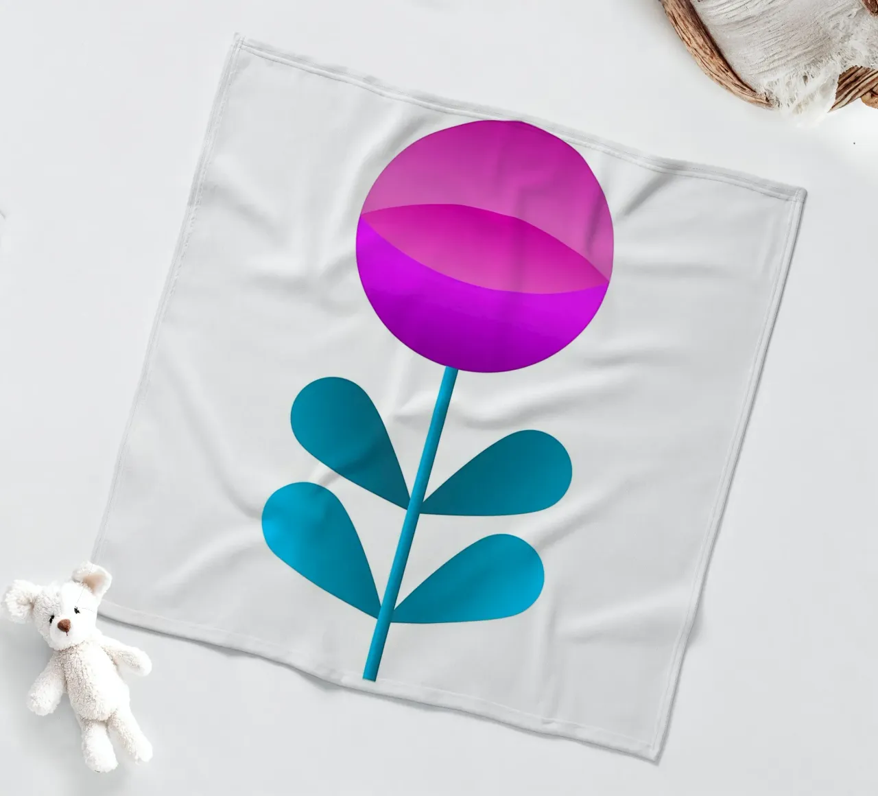 Retro flower fleece blanket by diedrich