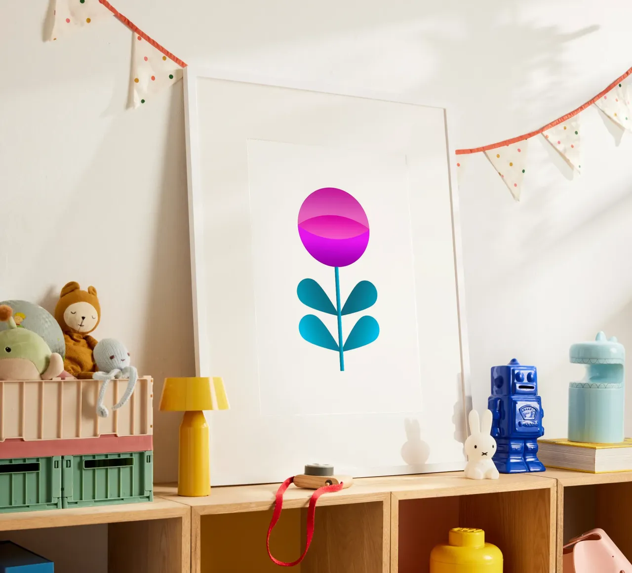 Retro-Blume Poster von diedrich
