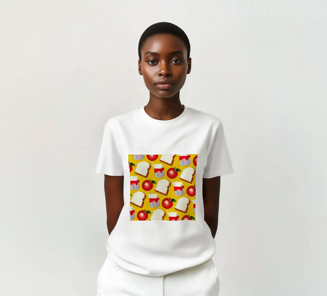 Lunch Patterns Lunch Yellow t-shirt da Kelly Gilleran