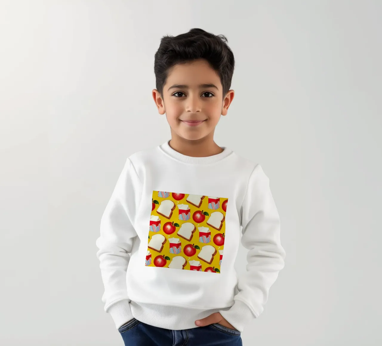 Lunch Patterns Lunch Yellow felpa bambino da Kelly Gilleran