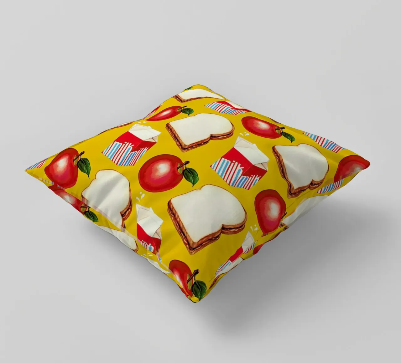 Lunch Patterns Lunch Yellow cuscino da Kelly Gilleran