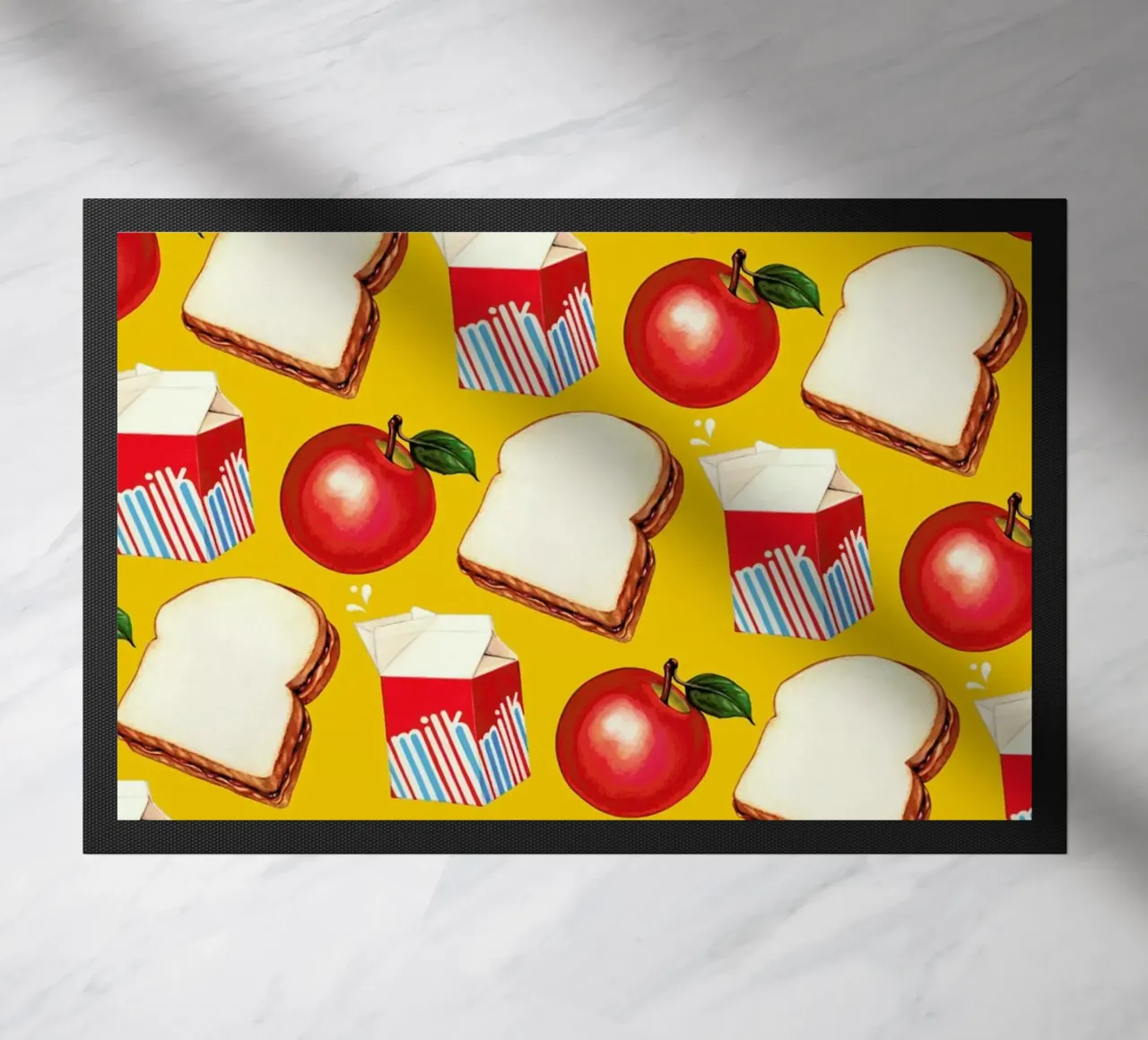 Lunch Patterns Lunch Yellow felpudo de Kelly Gilleran