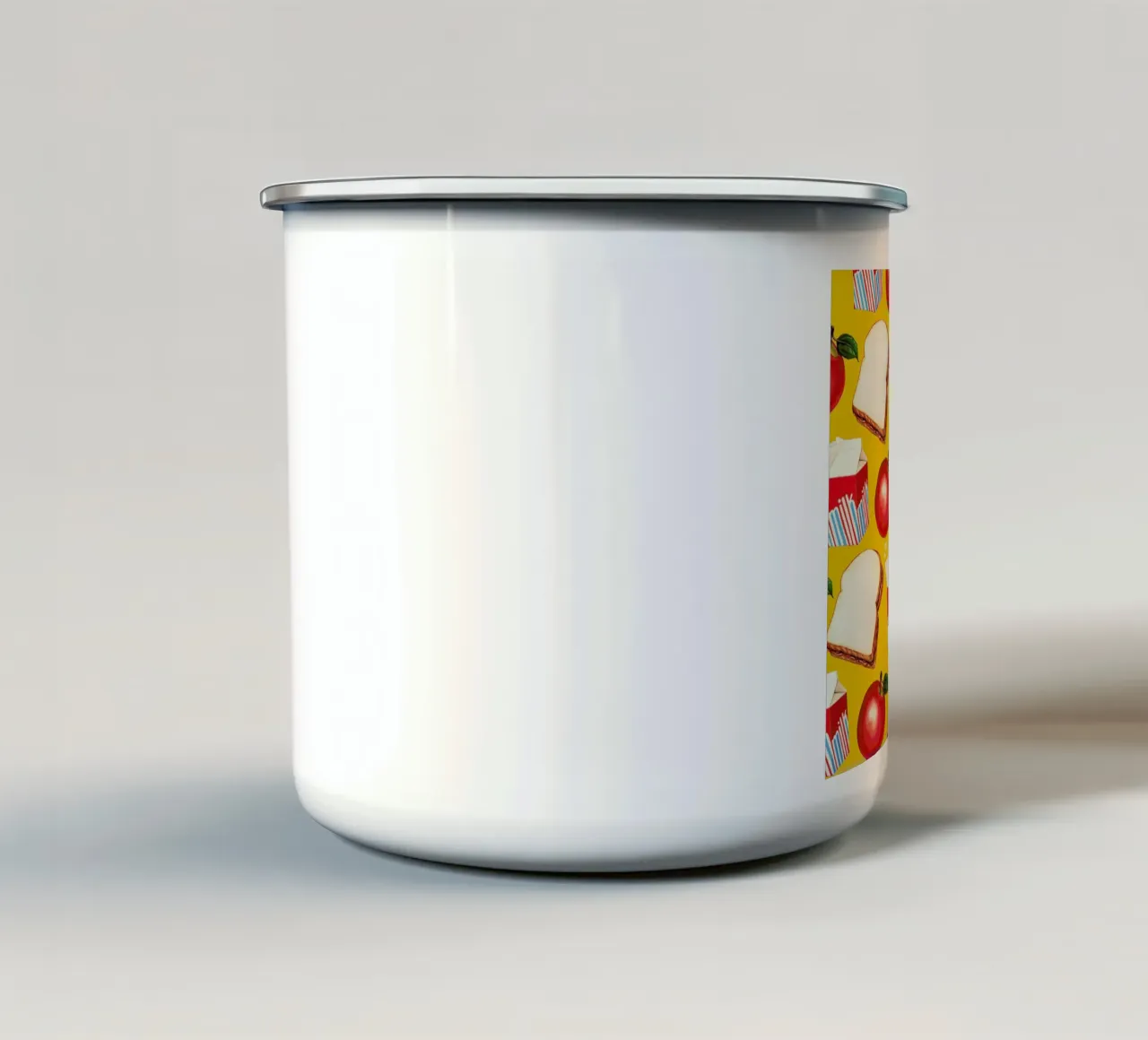Lunch Patterns Lunch Yellow tazza in smalto da Kelly Gilleran
