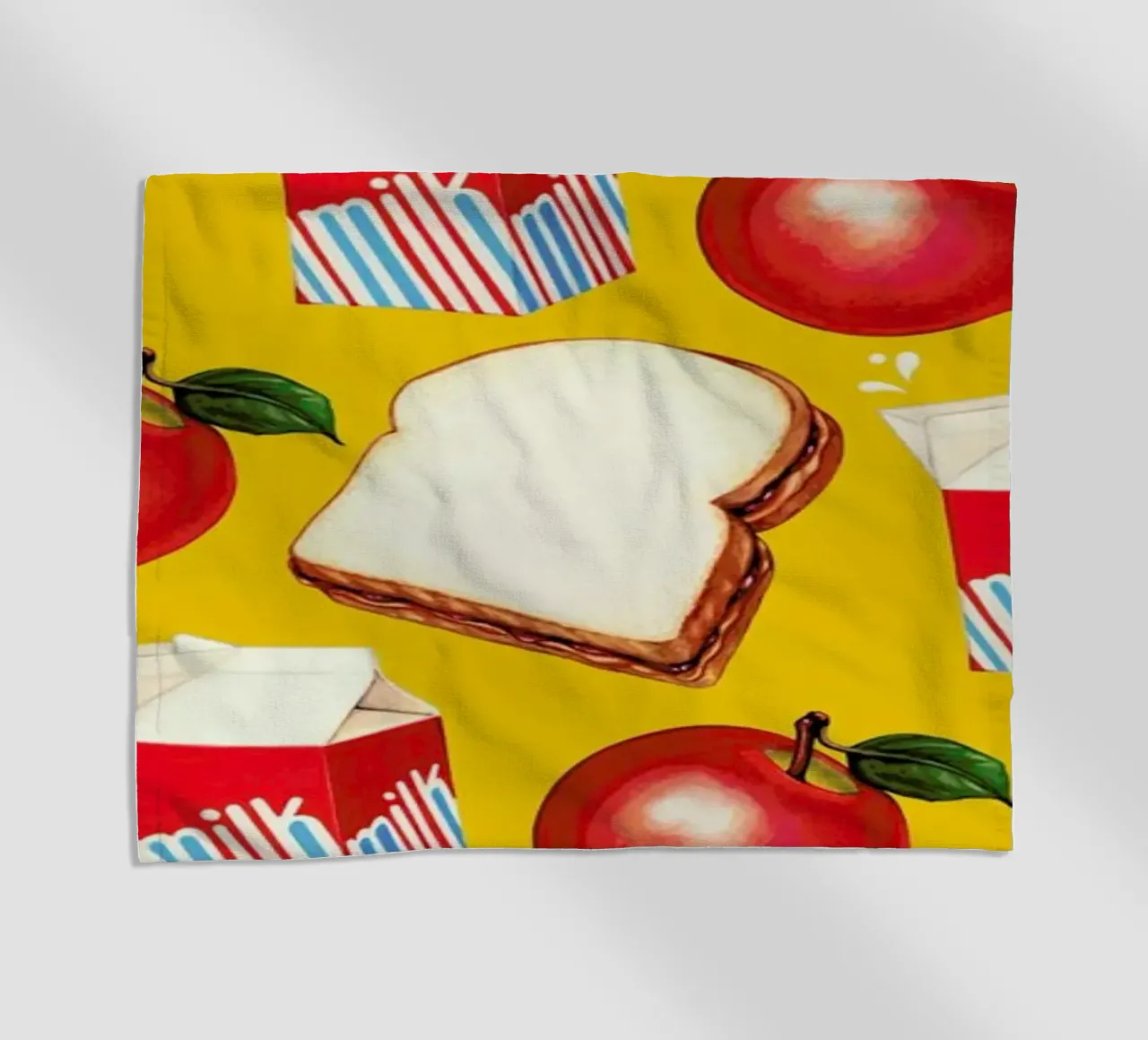 Lunch Patterns Lunch Yellow beach towel by Kelly Gilleran