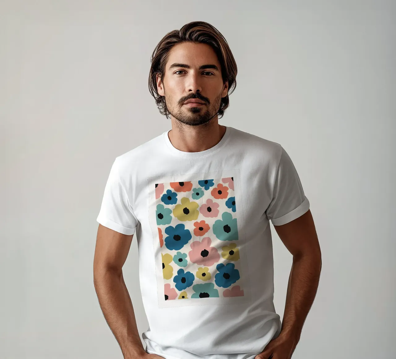 Fiori colorati e retrò t-shirt da diedrich