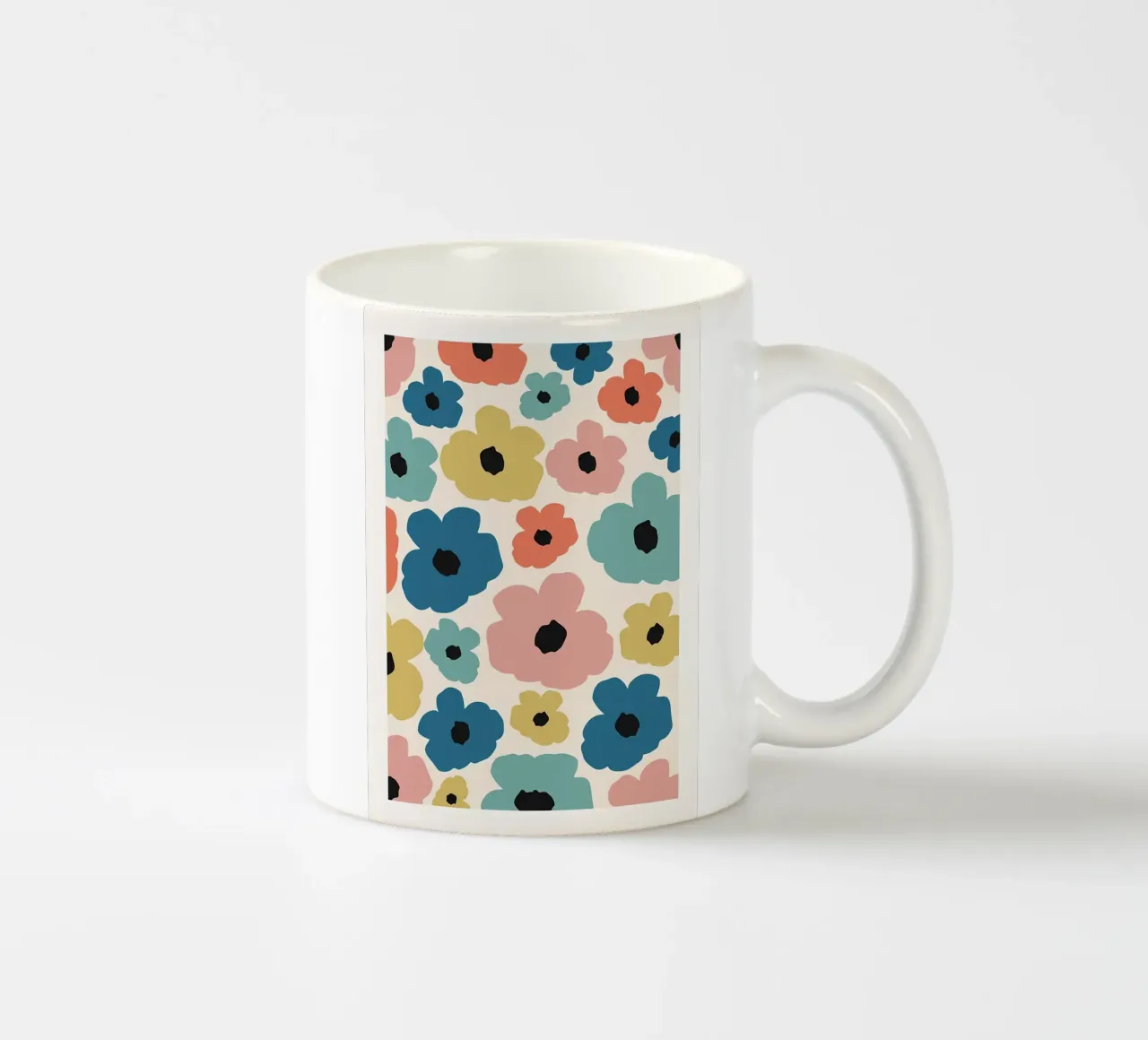 Fiori colorati e retrò tazza in ceramica da diedrich