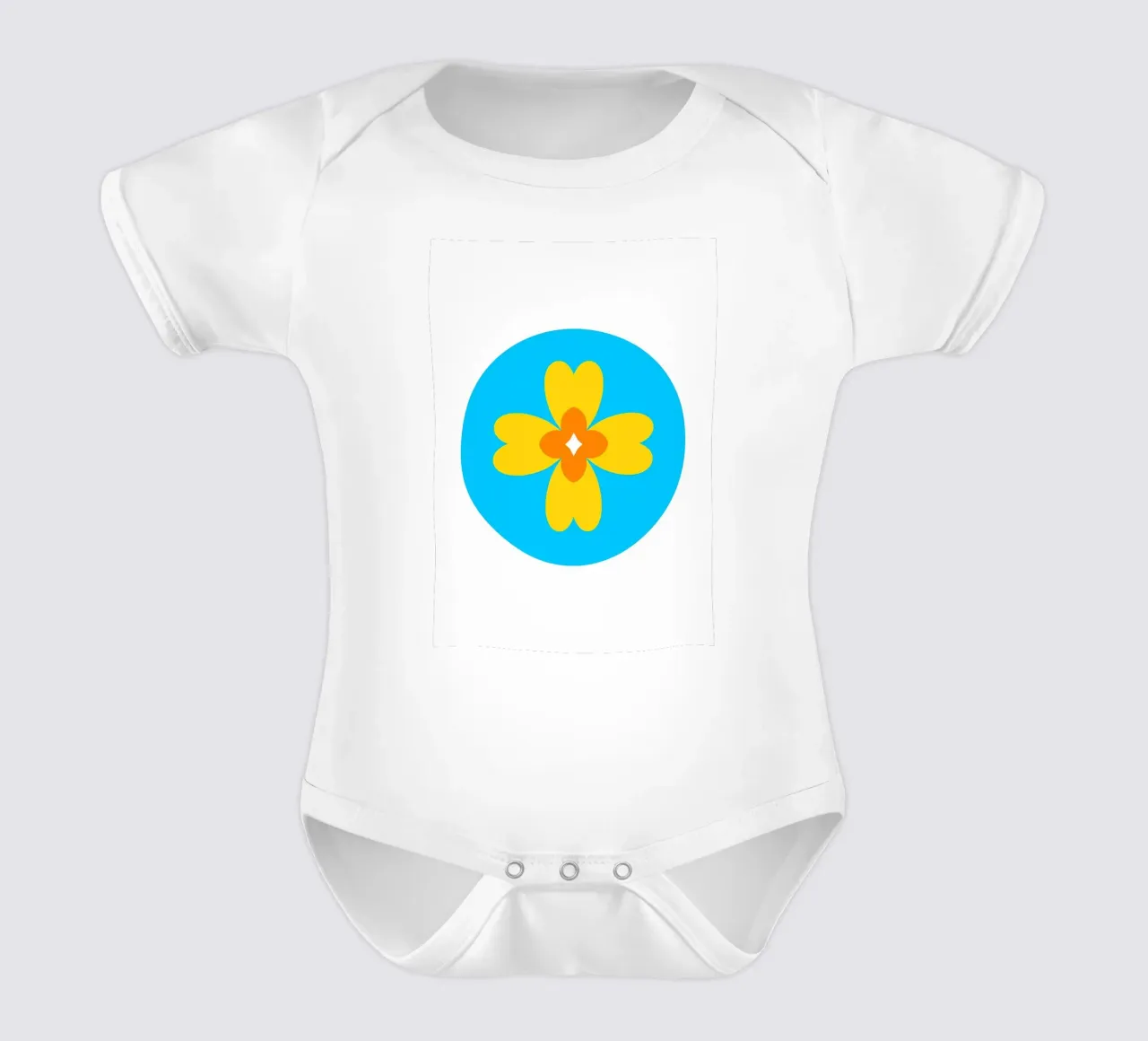 Fiore retrò body neonato maniche corte da diedrich