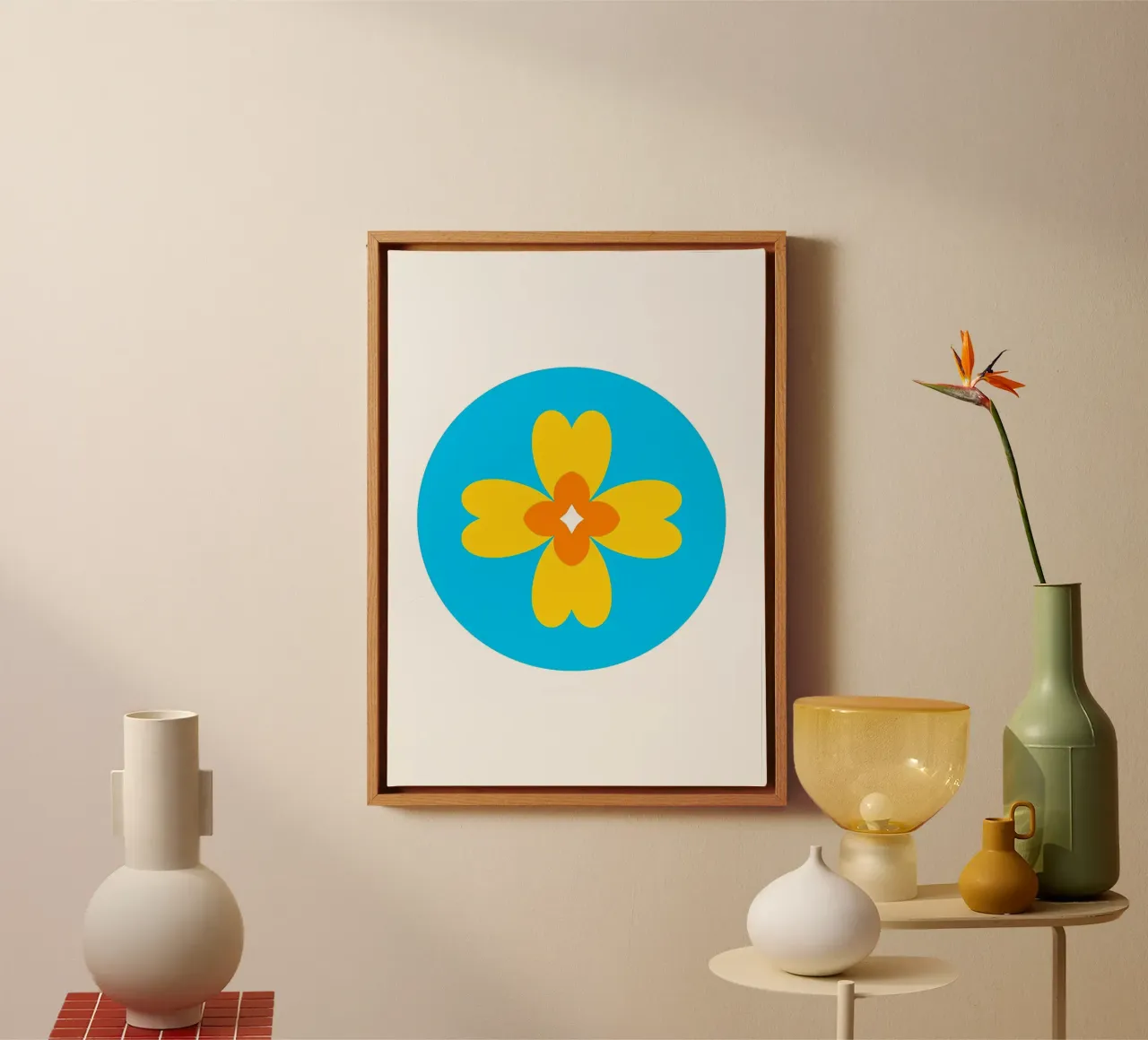 Retro flower canvas by diedrich