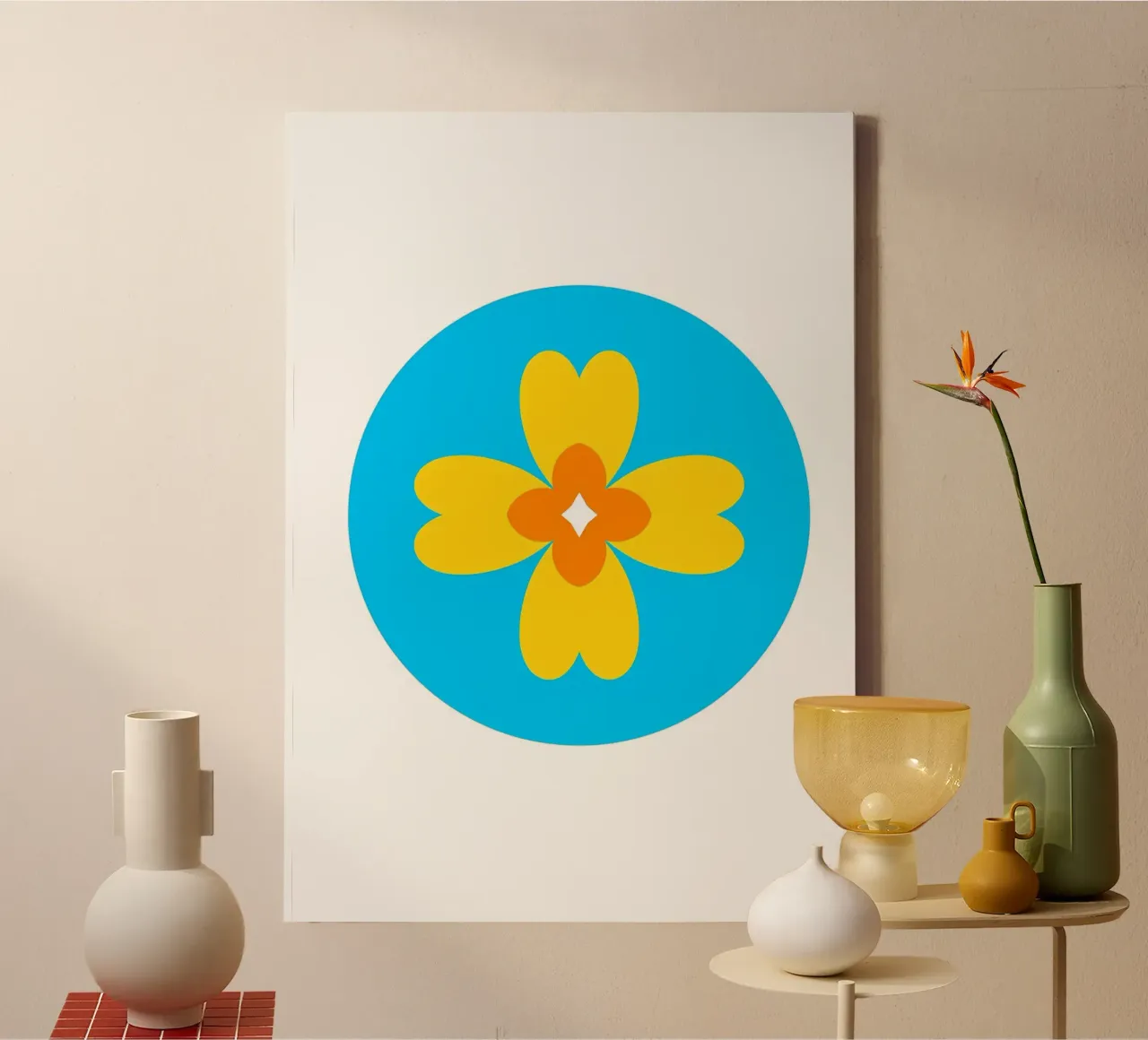 Retro flower canvas by diedrich