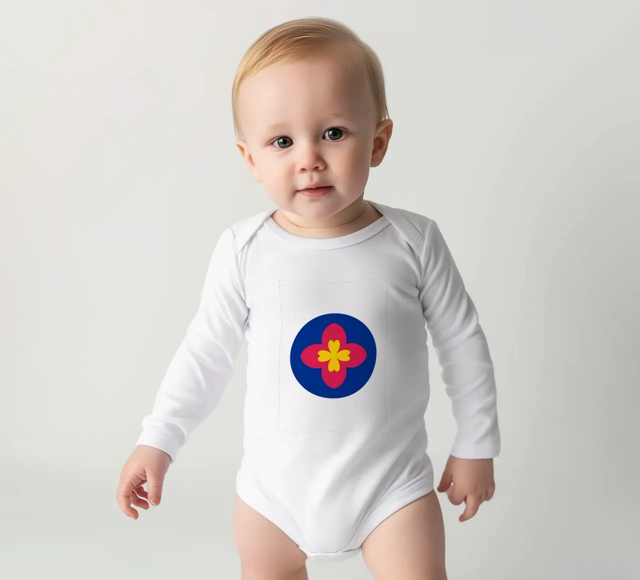Retro Flower long-sleeve baby romper by diedrich