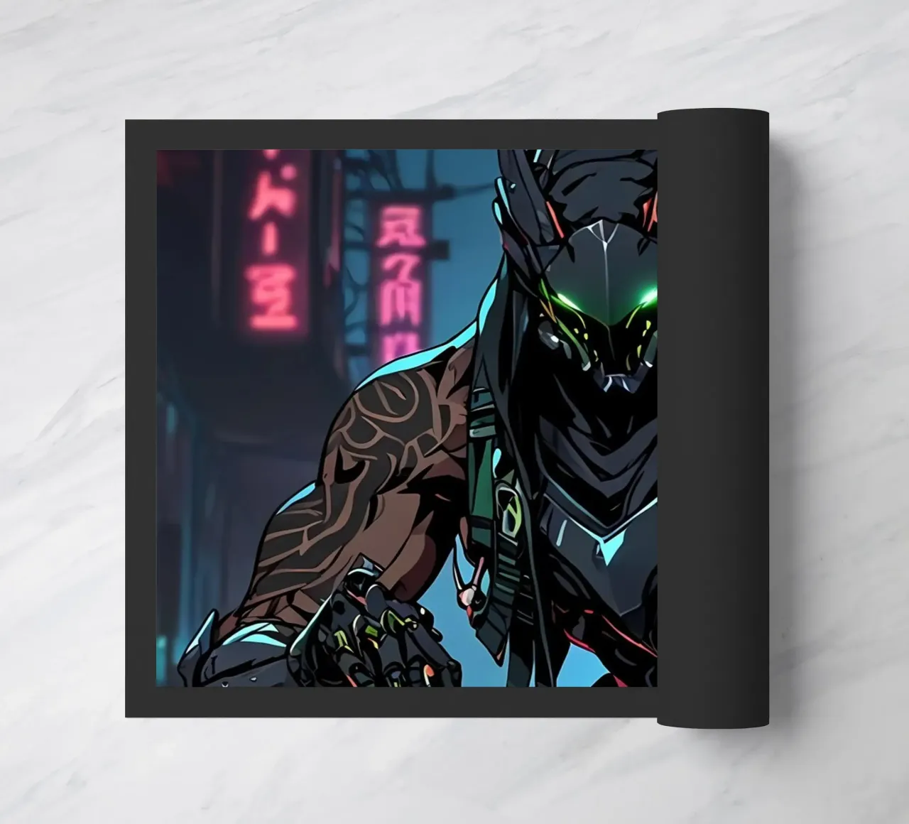 Samurai Cyborg Notte città zerbino da LM2KONE