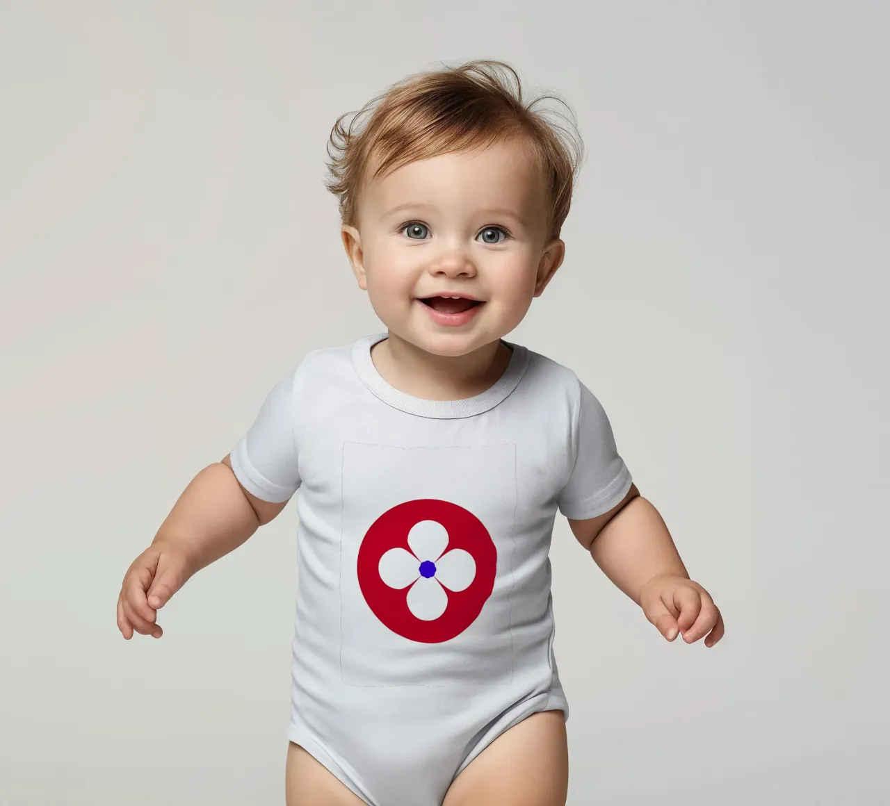 Fiore retrò body neonato maniche corte da diedrich