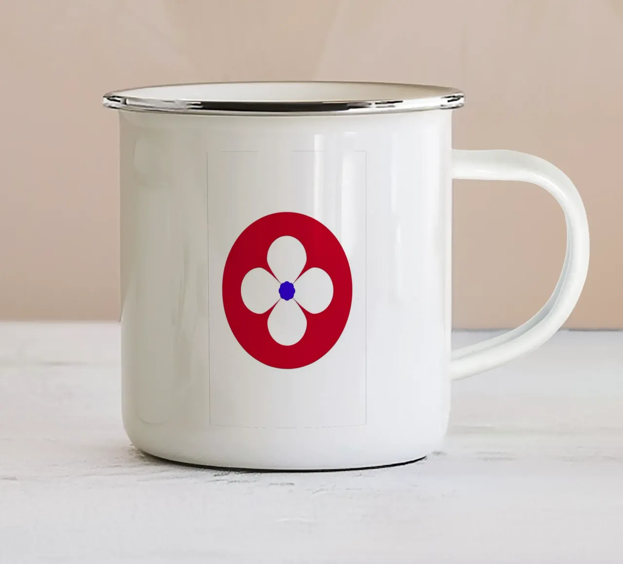 Fiore retrò tazza in smalto da diedrich