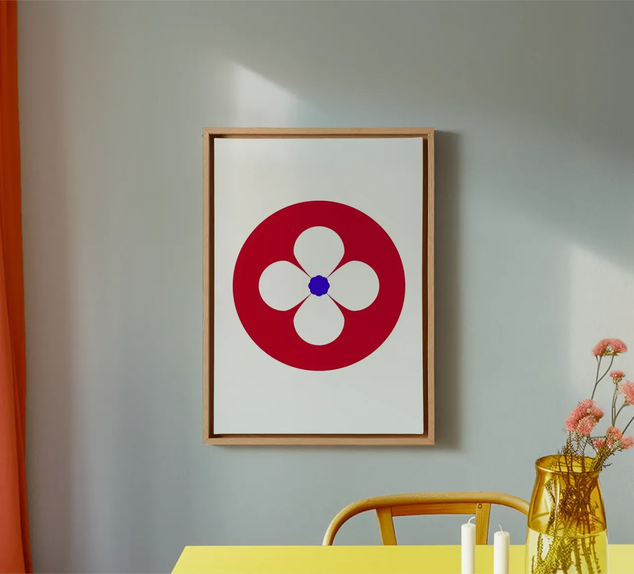Retro bloem canvas van diedrich