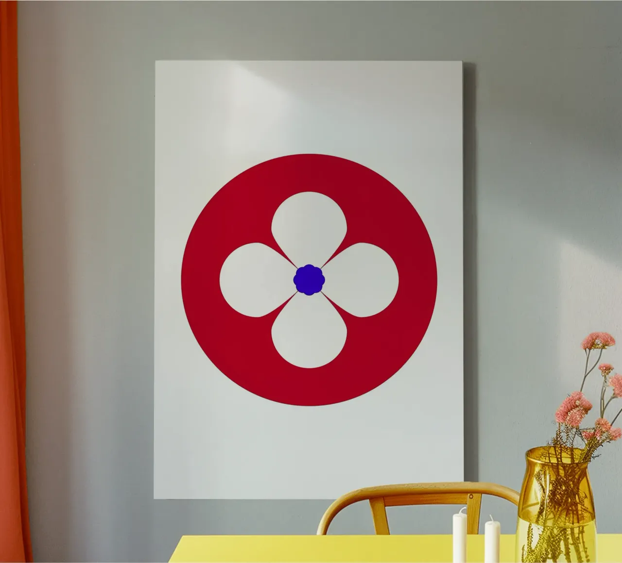 Retro bloem canvas van diedrich