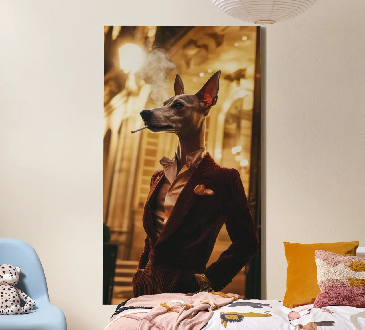 Enzo tela con Cornice a cassetta da Affiches Chien Originales – Dogland