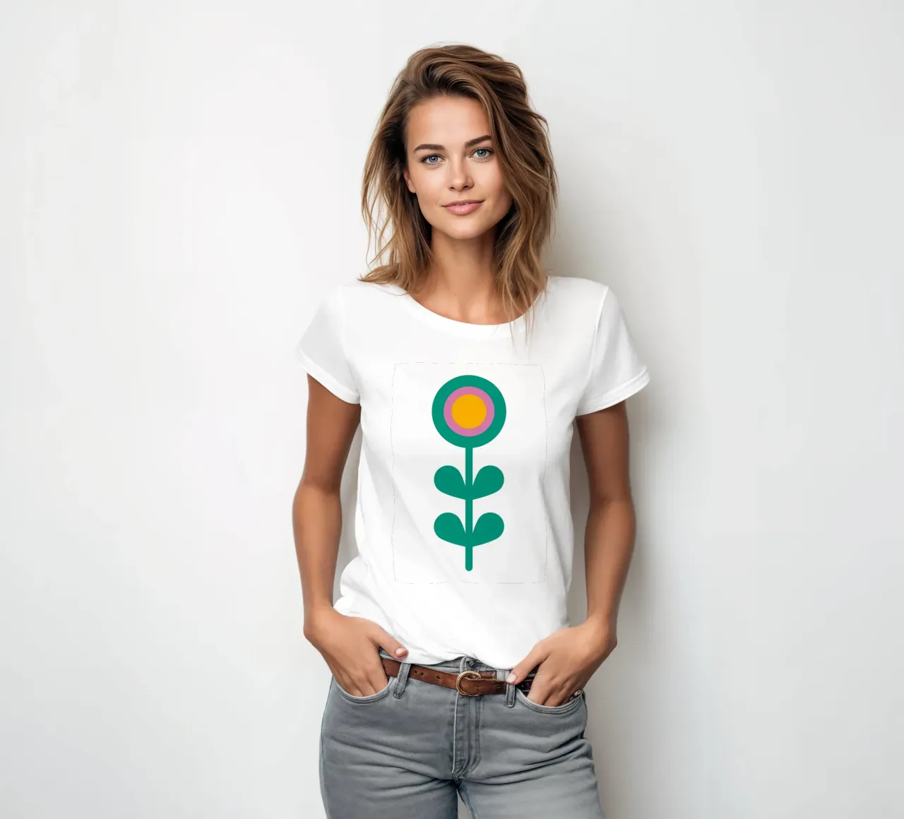 Retro Flower women's fitted t-shirt by diedrich