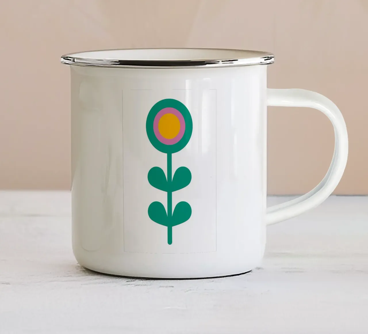 Fiore retrò tazza in smalto da diedrich