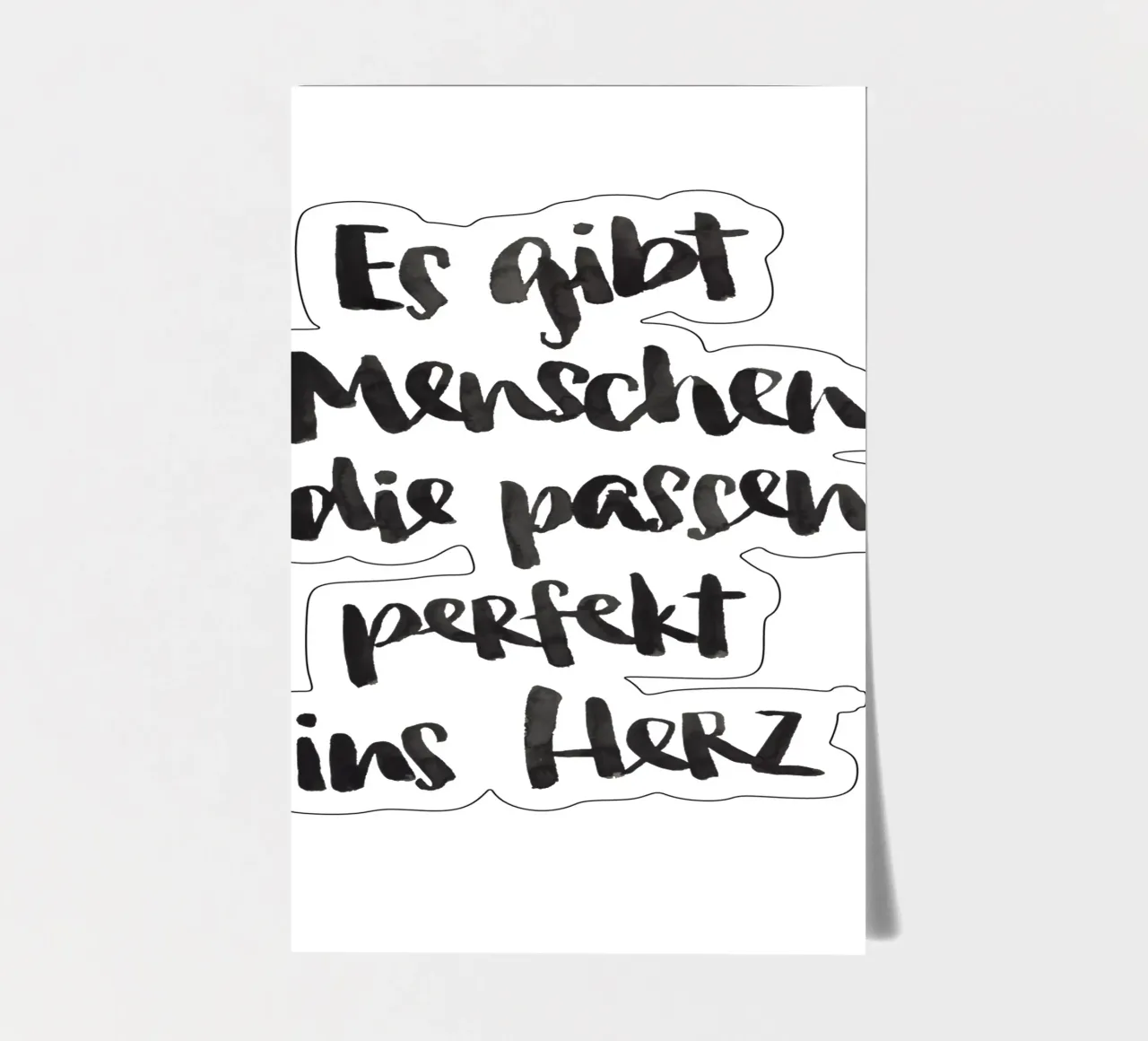 Perfekt ins Herz stickervel van Brushmeetspaper