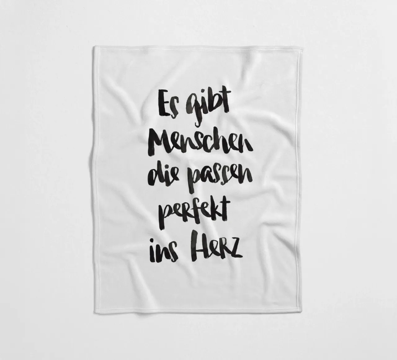 Perfekt ins Herz fleece blanket by Brushmeetspaper