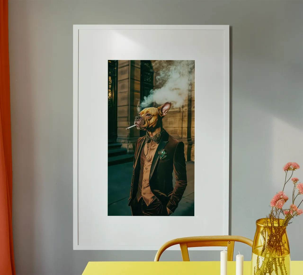 Gaston poster con telaio in alluminio da Affiches Chien Originales – Dogland