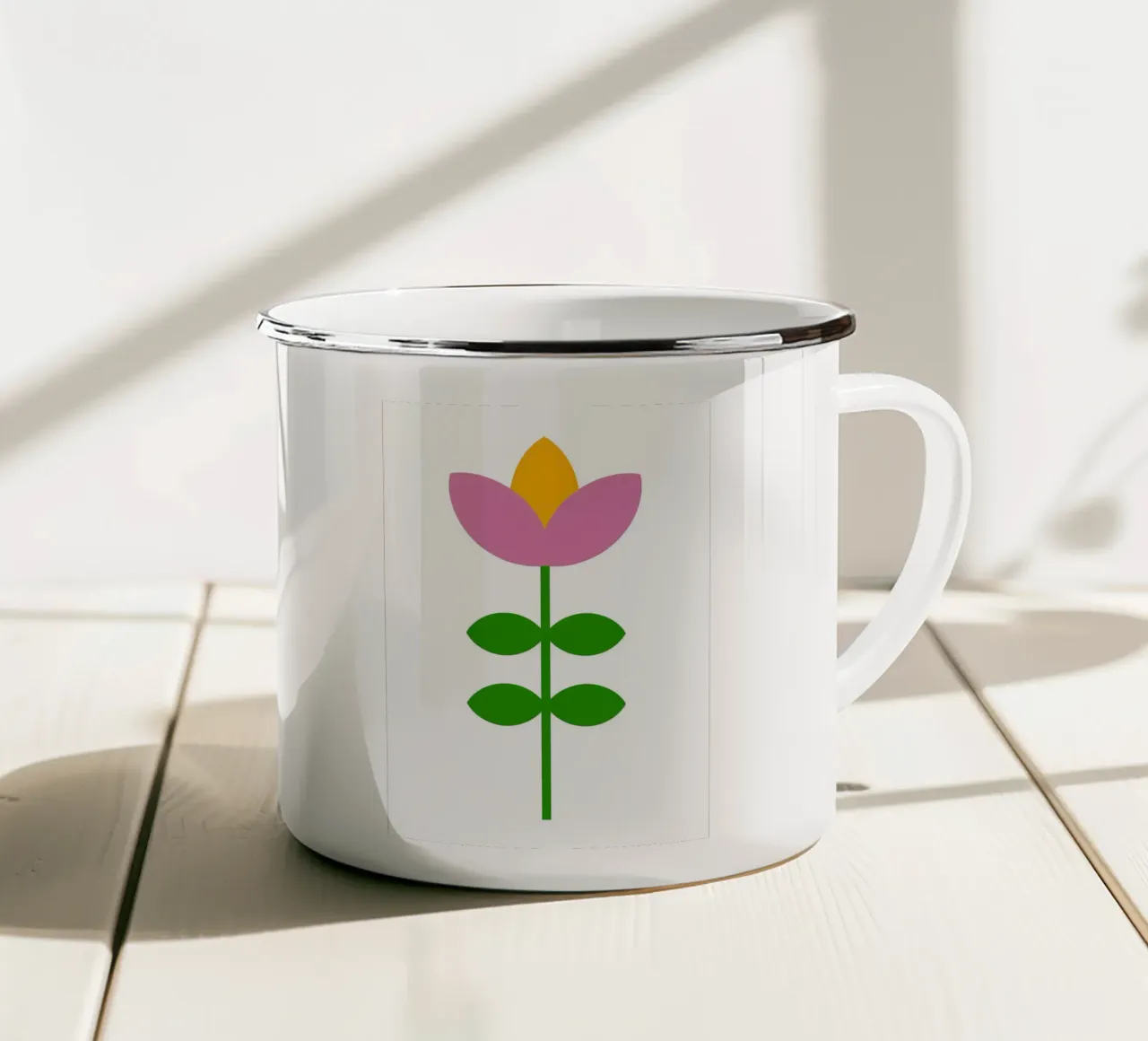 Fiore retrò tazza in smalto da diedrich