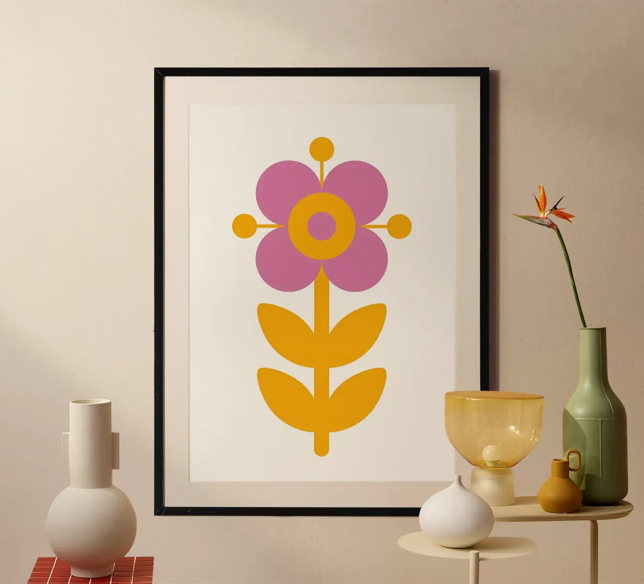 Fiore retrò poster da diedrich