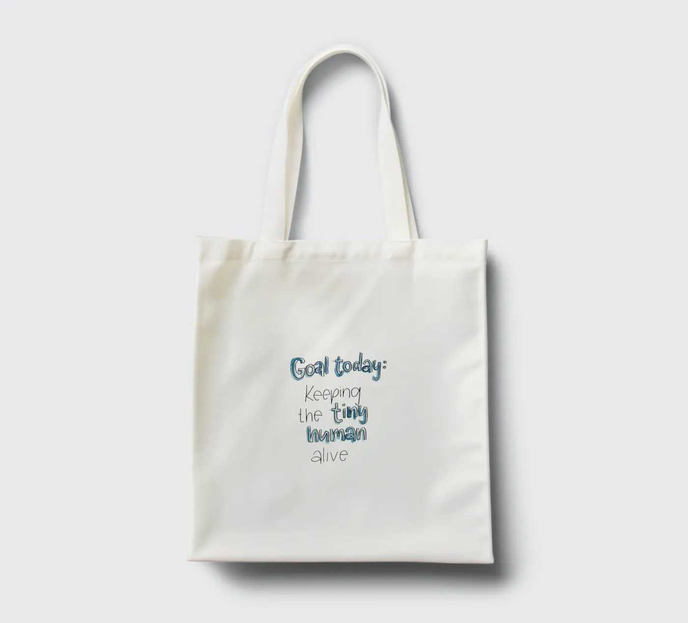 Tiny Human tote bag by Brushmeetspaper