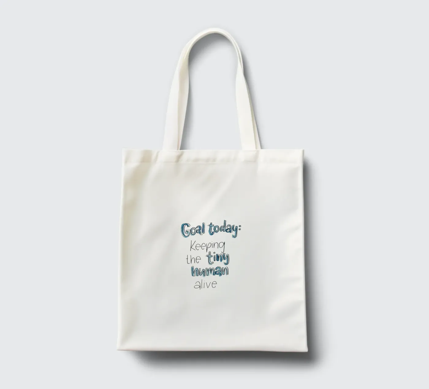 Tiny Human tote bag by Brushmeetspaper