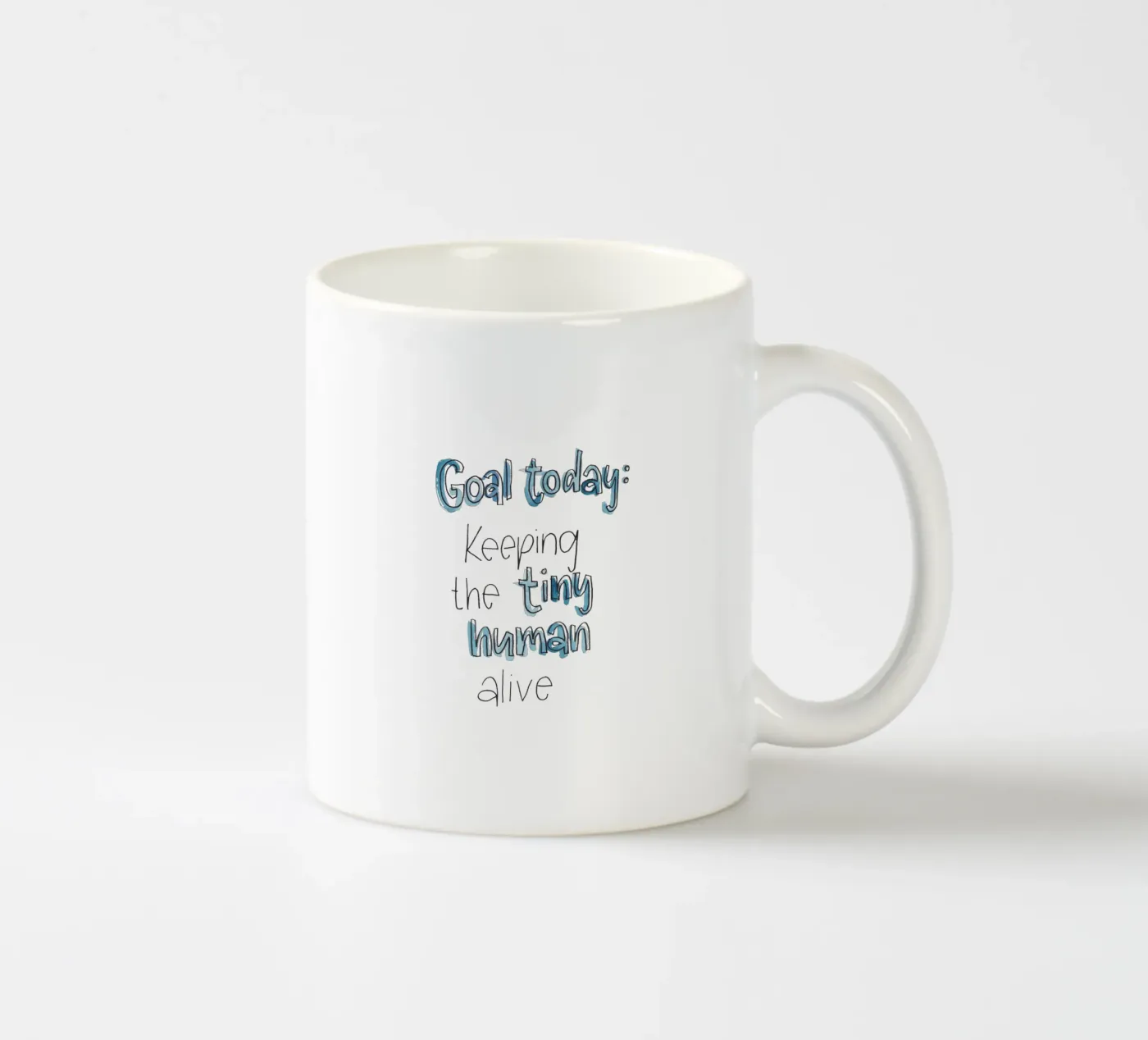 Tiny Human ceramic mug by Brushmeetspaper