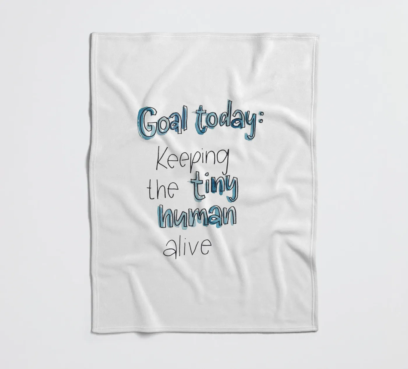 Tiny Human fleece blanket by Brushmeetspaper