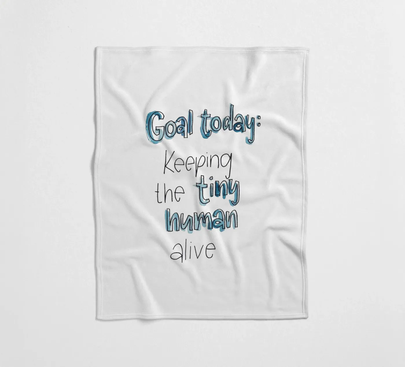 Tiny Human fleece blanket by Brushmeetspaper