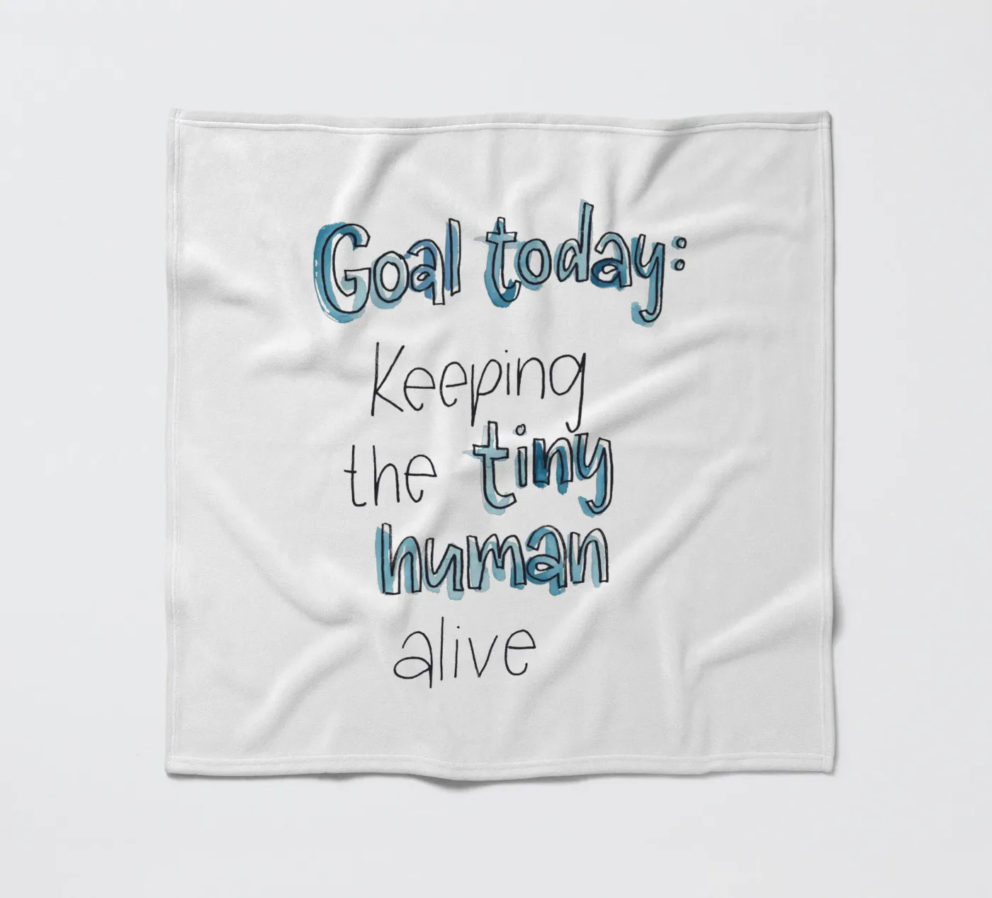 Tiny Human fleece blanket by Brushmeetspaper