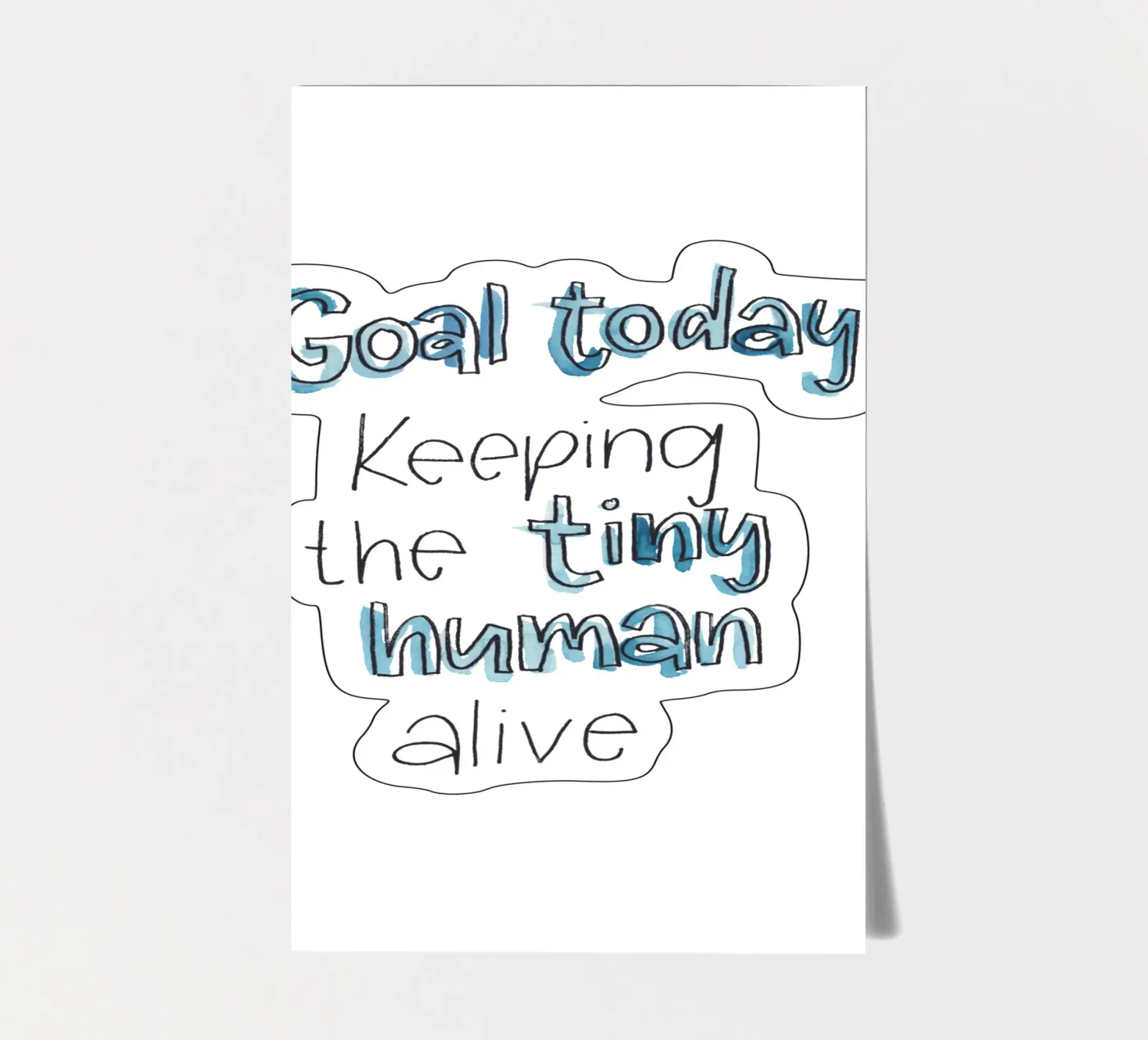 Tiny Human stickervel van Brushmeetspaper