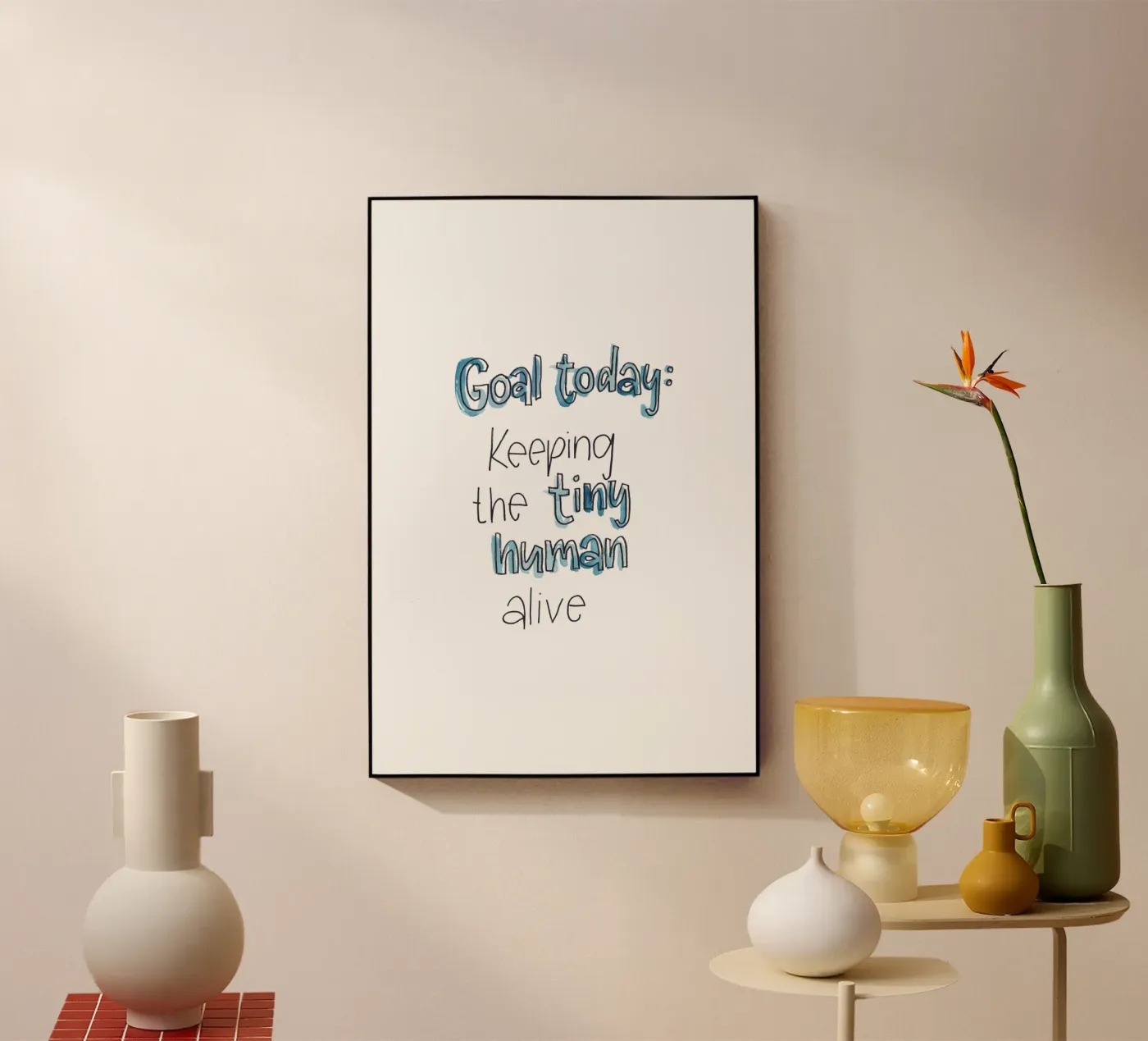 Tiny Human acryl van Brushmeetspaper